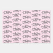 Moderne blauwe beige roze kreeft inpakpapier vel (Voorkant 3)