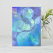 Moderne blauwe belletjes fractaal abstract ontwerp kaart (Staand voorkant)