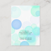 Moderne blauwe belletjes witte oorbellen Kaart Visitekaartje (Achterkant)