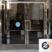 Moderne Blauwe Bezem Logo Schoonmaakdienst Raamsticker (Kantoordeur)