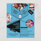 Moderne Blauwe Black Beauty Salon Spa Aangepaste F Flyer (Voorkant)