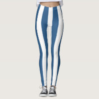 Moderne blauwe blauwgroen en witte strepen legging