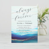 Moderne Blauwe Blauwgroen Oceaangolf Altijd voor a Kaart (Staand voorkant)