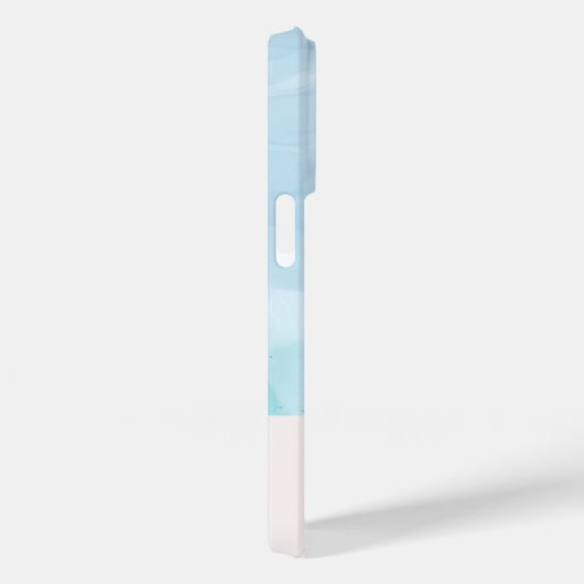 Moderne Blauwe Blauwgroen Waterverf Case-Mate iPhone Case (Achterkant / Rechts)