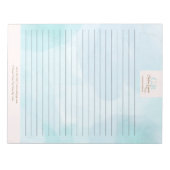 Moderne Blauwe Blauwgroen Waterverf Notitieblok (Voorkant)