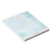 Moderne Blauwe Blauwgroen Waterverf Notitieblok (Schuin)