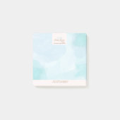 Moderne Blauwe Blauwgroen Waterverf Post-it® Notes (Voorkant)