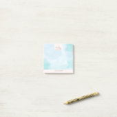 Moderne Blauwe Blauwgroen Waterverf Post-it® Notes (Op bureau)