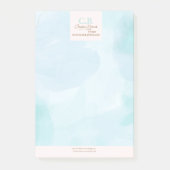 Moderne Blauwe Blauwgroen Waterverf Post-it® Notes (Voorkant)