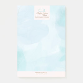 Moderne Blauwe Blauwgroen Waterverf Post-it® Notes