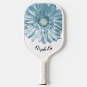 Moderne blauwe bloem aangepaste naam pickleball-pa pickleball paddle (Achterkant)