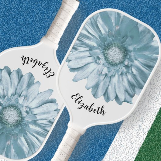 Moderne blauwe bloem aangepaste naam pickleball-pa pickleball paddle
