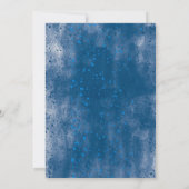 Moderne Blauwe Bloemen Bloem Waterverf Bruiloft Kaart (Achterkant)