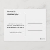 Moderne Blauwe Bloemen Bruiloft Website Uitnodigin Briefkaart (Achterkant)