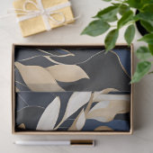 Moderne Blauwe Bloemen Decoupage Tissuepapier (Geschenk)