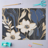 Moderne Blauwe Bloemen Decoupage Tissuepapier (Craft)