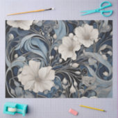 Moderne Blauwe Bloemen Decoupage Tissuepapier (Craft)