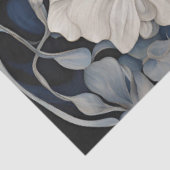 Moderne Blauwe Bloemen Decoupage Tissuepapier (Detail)