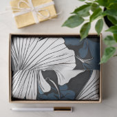 Moderne Blauwe Bloemen Decoupage Tissuepapier (Geschenk)