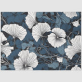 Moderne Blauwe Bloemen Decoupage Tissuepapier (Voorkant)