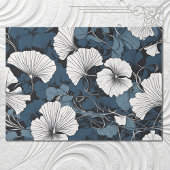 Moderne Blauwe Bloemen Decoupage Tissuepapier