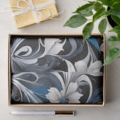 Moderne Blauwe Bloemen Decoupage Tissuepapier (Geschenk)