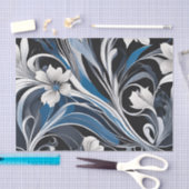 Moderne Blauwe Bloemen Decoupage Tissuepapier (Craft)