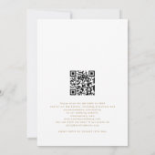 Moderne Blauwe Bloemen Gouden QR Huwelijksavond Fe Kaart (Achterkant)