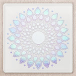 Moderne blauwe bloemen Lotus Mandala Glazen Onderzetter<br><div class="desc">Uniek artistiek ontwerp met faux folie lotus mandala. Geweldig ontwerp voor een energiewerker,  counselor life coach en meer.</div>
