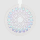 Moderne blauwe bloemen Lotus Mandala Ornament (achterkant)
