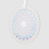 Moderne blauwe bloemen Lotus Mandala Ornament (voorkant)