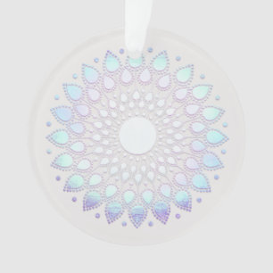Moderne blauwe bloemen Lotus Mandala Ornament