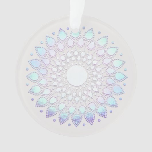 Moderne blauwe bloemen Lotus Mandala Ornament (voorkant)