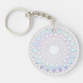 Moderne blauwe bloemen Lotus Mandala Sleutelhanger (Voorkant)