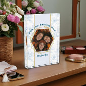 Moderne Blauwe Bloemen Moederdag Fotoblokken