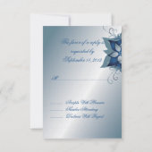 Moderne Blauwe Bloemen RSVP Huwelijksuitnodiging (Achterkant)
