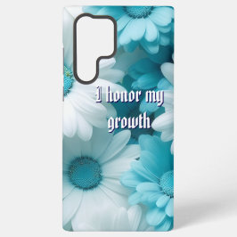 Moderne Blauwe Bloemen  Samsung Galaxy Hoesje
