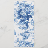 Moderne Blauwe Bloemen Waterverf Bruiloft Menu (Achterkant)