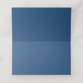 Moderne Blauwe Bloemen Waterverf Elegante Huwelijk Plaatskaartje (Binnenkant ongevouwen)