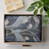 Moderne Blauwe Bloemendecoupage Tissuepapier (Geschenk)