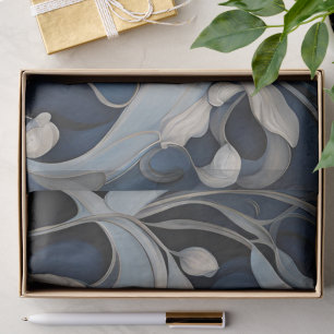 Moderne Blauwe Bloemendecoupage Tissuepapier