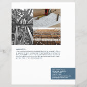 Moderne blauwe bloktekst, geometrische fotovormen flyer (Achterkant)