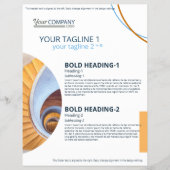 Moderne blauwe bloktekst, geometrische fotovormen flyer (Voorkant)