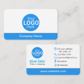 Moderne blauwe bodem zakelijke details / gepersona visitekaartje (Voorkant / Achterkant)