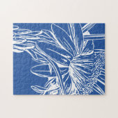 Moderne, blauwe bodemlijn legpuzzel (Horizontaal)