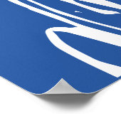 Moderne, blauwe bodemlijn poster (Hoek)