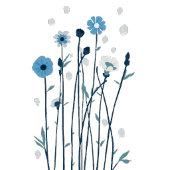 Moderne Blauwe Boho Abstracte Botanische Bladeren  Tri-Blend Shirt