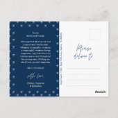 Moderne Blauwe Boog Patroon Familie Foto Kerstmis Briefkaart (Achterkant)