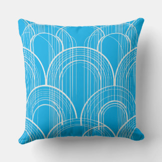 Moderne blauwe boogpatroon worp kussen, minimalist kussen