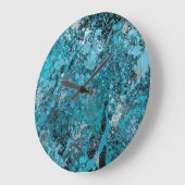 Moderne blauwe bosklok grote klok (Hoek)